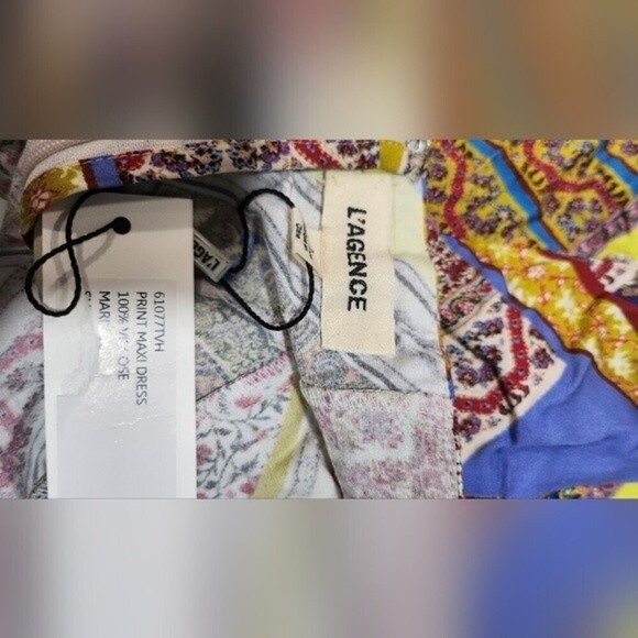 *NWT L'agence Womens Multi Mixed print maxi slip dress Sz 2 - Picture 8 of 9